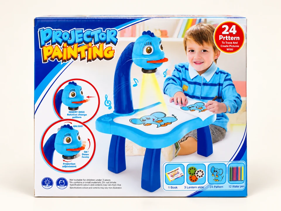 Blue Projector Painting Table, front packaging