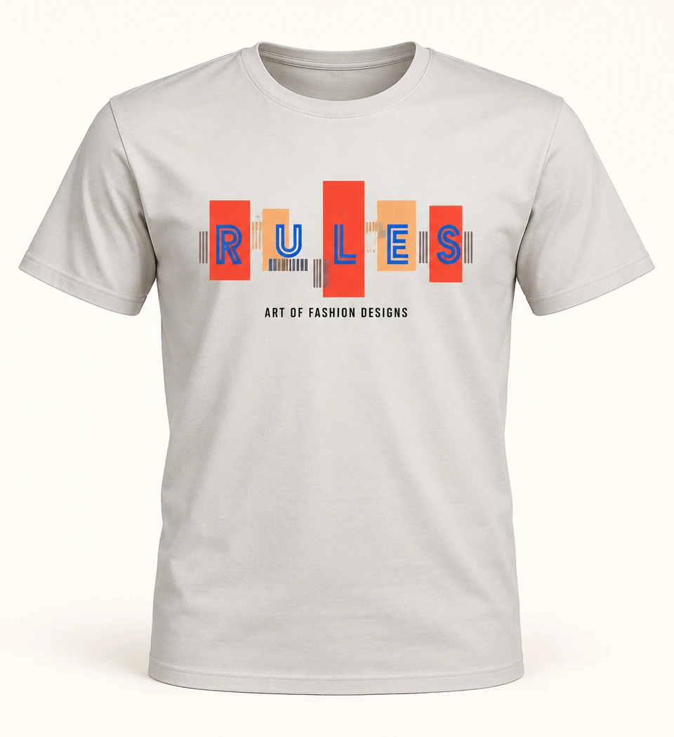 Light Grey Rules Graphic T-shirt — Studio product view