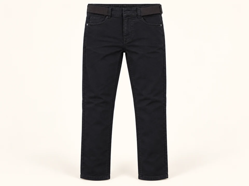 Black Belted Trousers on a warm studio background