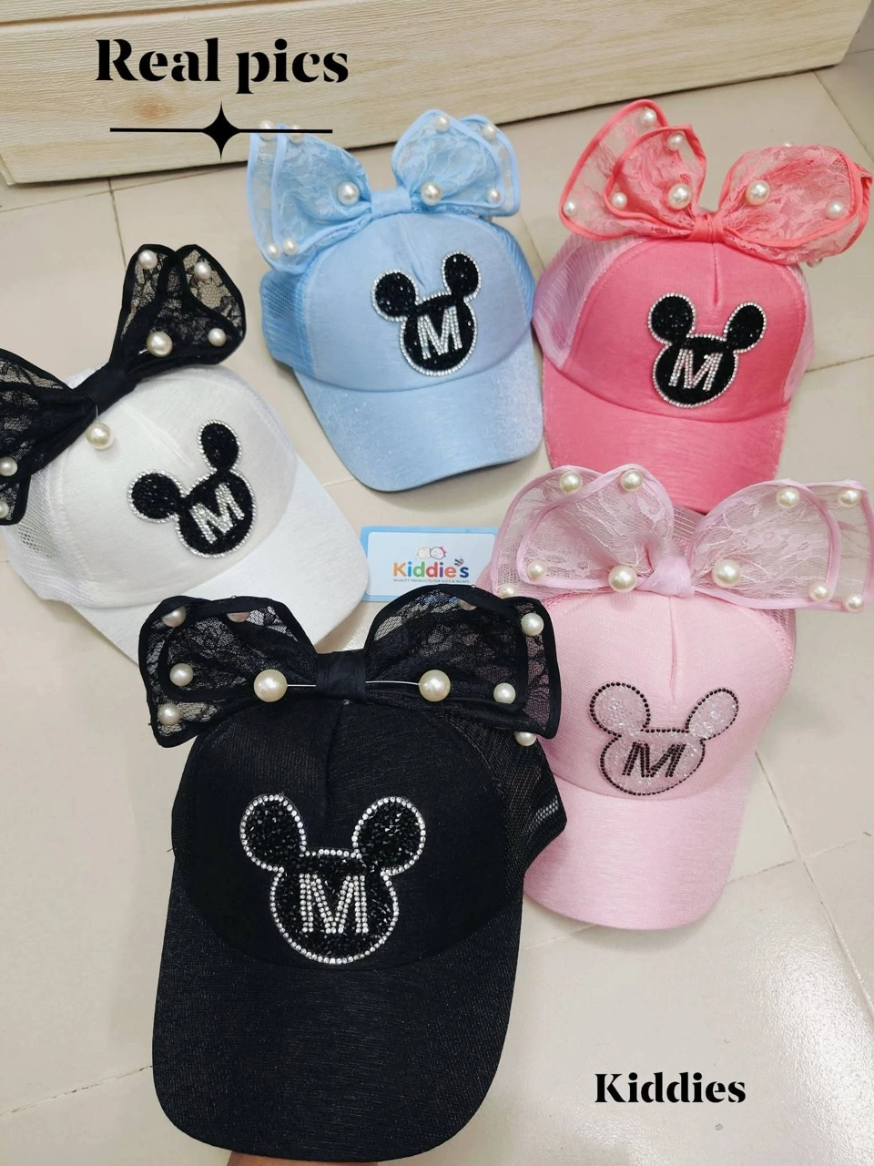 Mouse-Ear Bow Caps — Colour Options