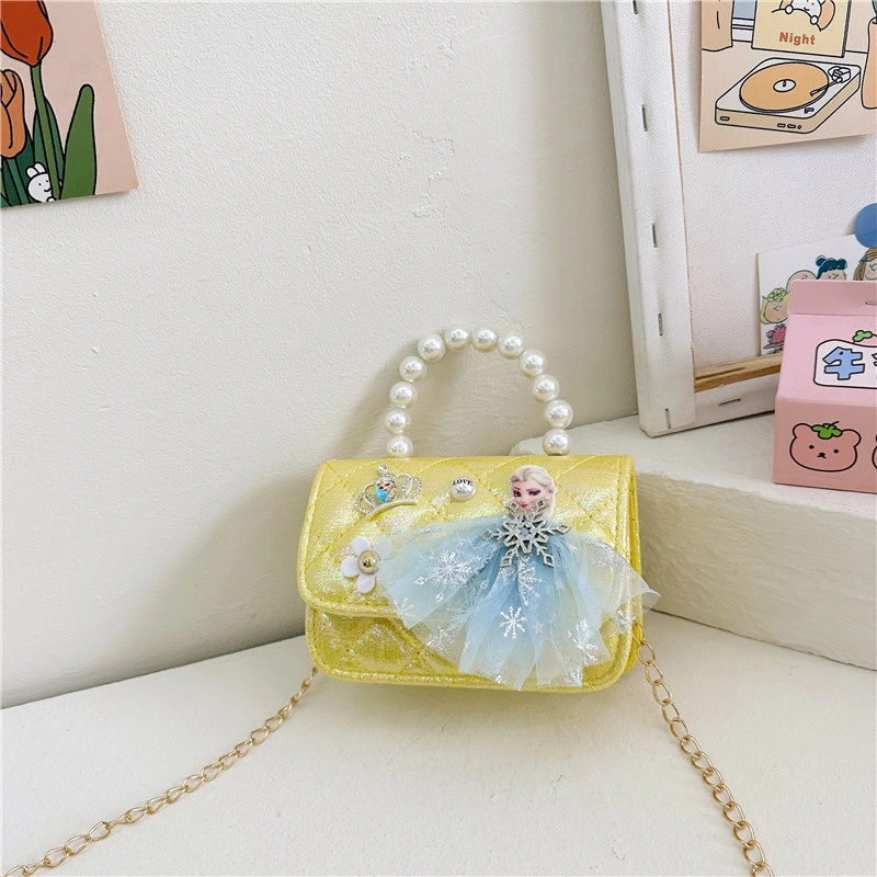 Princess Pearl-Handle Mini Handbag — Yellow and White — yellow option